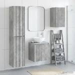 vidaXL Комплект мебели за баня 3 бр. Бетонно сиво 33 x 34, 5 x 160 см (3406066)