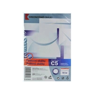 Obálka bílá samolepící C5 50ks 162x229mm
