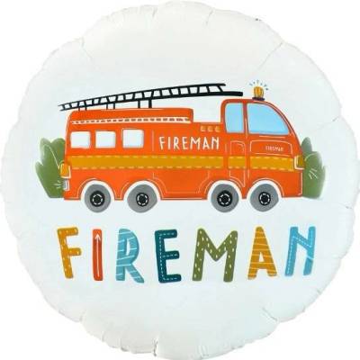 Godan Foliový balonek kulatý Hasiči Fireman 46 cm