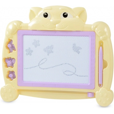 FunPlay B92881 Detská tabuľka na kreslenie LEVÍK s príslušenstvom 29x24cm žltá