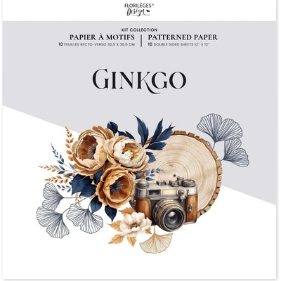 FLORILÉGES DESIGN Sada vzorovaných papírů - Ginkgo