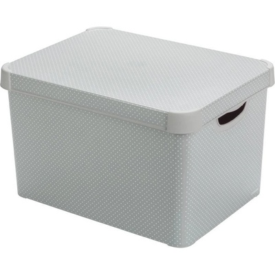 CURVER DOTS L dekoratívny 39,5 x 29,5 x 25 cm sivý s bodkami 04711-F52