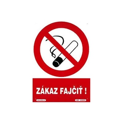 Tabuľka plastová - Zákaz fajčiť! 210x297mm