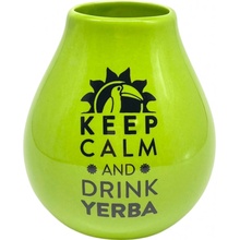 Mate Green Keramická kalabasa Zelená Keep Calm 350 ml