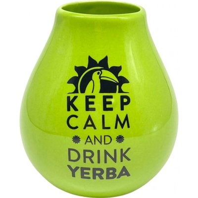 Mate Green Keramická kalabasa Zelená Keep Calm 350 ml