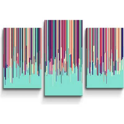 Sablio Obraz - 3-dílný Stékající barva - 75x50 cm