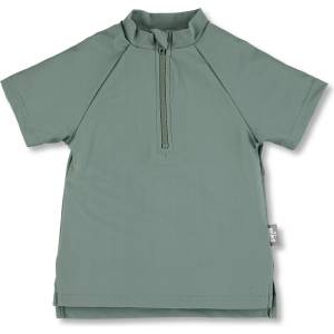 Sterntaler Детска плажна тениска от ликра Sterntaler Kid's Short-Sleeve Swim Shirt Half Zip Lycra - Matte Green - размер 110/116 (EU) (750-1763-0214)