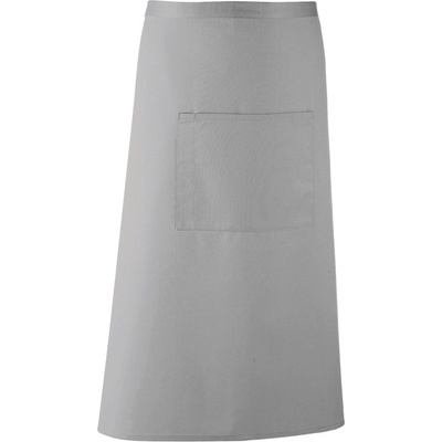 Premier Workwear Dlhá zástera do pása s vreckom Svetlošedá