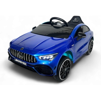 ROLLZONE Mercedes CLA 45 S AMG 12V - Детска акумулаторна кола, Синя, EVA гуми, 4x4 (XMX628-синьо)
