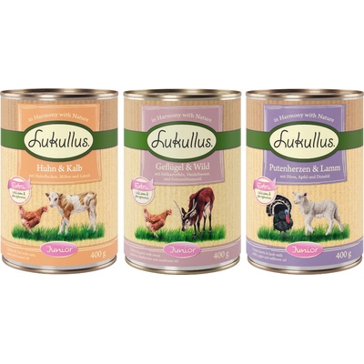 Lukullus Junior mix 3 druhy 6 x 400 g