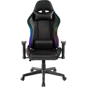 RFG Геймърски стол RFG West, до 130kg, лумбална опора, RGB подсветка, черен
