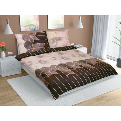 Bellatex obliečky bavlna Plástev hnědá 200x200 2x70x90