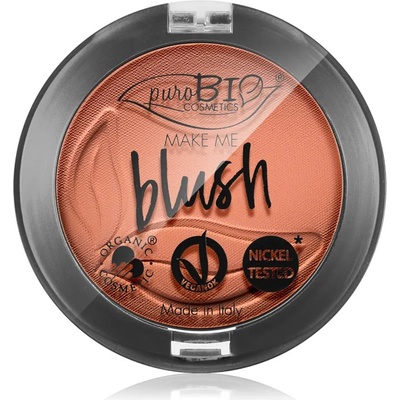 puroBIO Cosmetics Long-lasting Blush дълготраен руж цвят 02 Matte Coral Pink 5, 2 гр