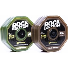 RidgeMonkey šňůra Rock Bottom Tungstenem Potažená Soft Coated 10m 25 lbs Hnědá