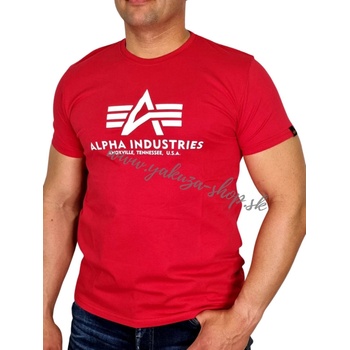 Alpha Industries Basic T-Shirt Speed Red white tričko pánske červené