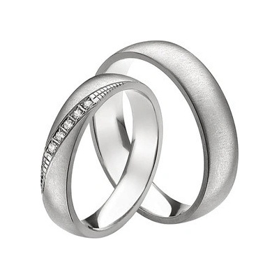 Swepol Dámský titanový snubní prsten se zirkony T1175 4D