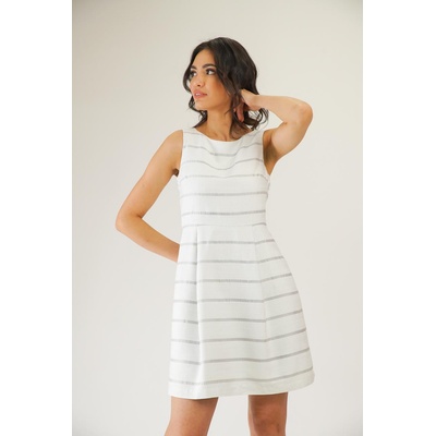 Radek's Collection Дамска вечерна рокля в бежов цвят на райе 72106-160