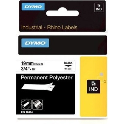 Páska Dymo 19mm 18765, PROFI D1 RHINO čierna na bielu Permanent Polyester