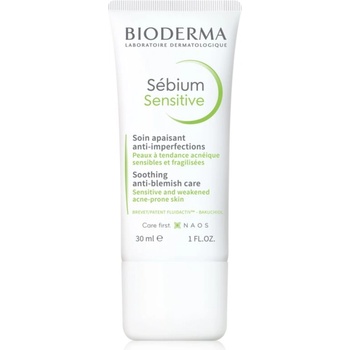 BIODERMA Sébium Sensitive интензивен хидратиращ и успокояващ крем за кожа, която е суха и раздразнена от медикаментозно лечение на акне 30ml