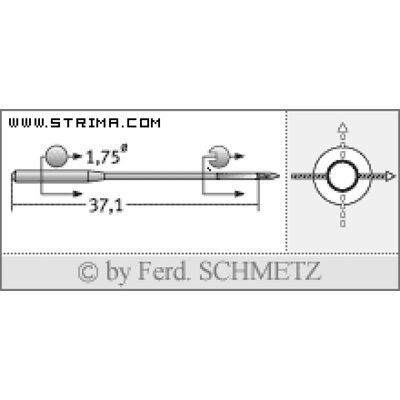 Strojní jehly pro průmyslové šicí stroje Schmetz TQX1 110