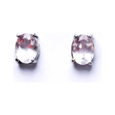 Čištín Zlaté náušnice,přírodní růženín 8x6 mm, bílé i žluté zlato - NŠ 1245