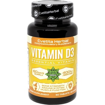 Cvetita Herbal Vitamin D3, 400 IU, 60 таблетки, Cvetita Herbal