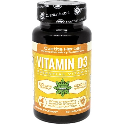 Cvetita Herbal Vitamin D3, 400 IU, 60 таблетки, Cvetita Herbal