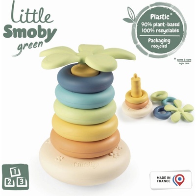 Smoby Little Green Veľká pyramída kruhov Bioplast 6 ks