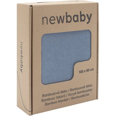 New Baby Bambusová pletená deka blue