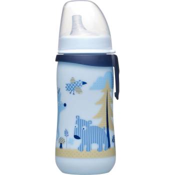 Nip Бебешко шише с твърд накрайник NIP - First Cup, 330 ml, синьо (4000821350496)