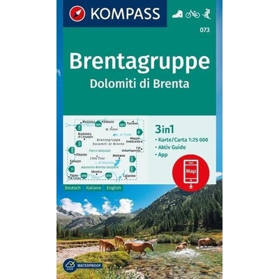 Dolomiti di Brenta, Brentagruppe (Kompass - 073) - turistická mapa