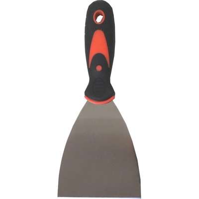 TOPTRADE špachtle nerezová, s gumovou, ergonomickou rukojetí, 90 mm, profi