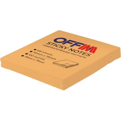 Самозалепващи листчета пастел 75/75мм оранжеви