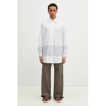 MM6 Maison Margiela Памучна риза MM6 Maison Margiela мъжка в бяло със стандартна кройка с класическа яка SH0DT0021 (SH0DT0021)