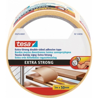 Tesa Extra Strong Permanent Páska obojstranne lepiaca fóliová 50 mm x 5 m biela