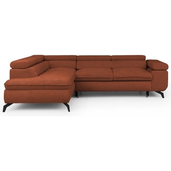 ROPEZ Теракотен шенилов ъглов диван (ляв ъгъл L форма) Marbeya - Ropez (Marbeya Narożnik L z f.spania - Lewa OT Misterio 56 ( Davis ) Czarny Mat)