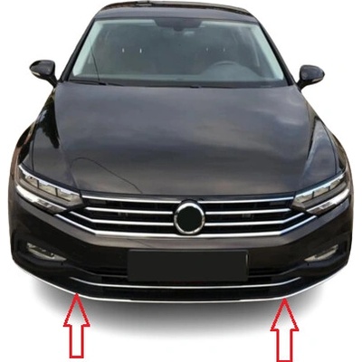 Nerez 3-dielna nerez spodná lišta predného nárazníka VW Passat B8,5 2019+