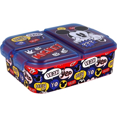 Stor delený plastový box na desiatu Mickey Mouse 50120
