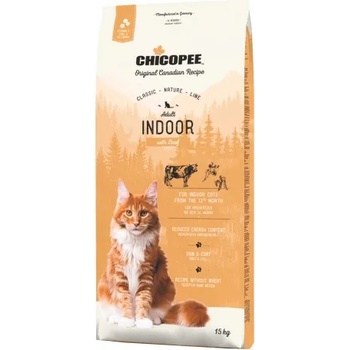 Chicopee Chicopee Classic Nature Line Adult Indoor - пълноценна храна за пораснали котки от всички породи, над 1 година, БЕЗ ГЛУТЕН, живеещи в затворени пространства, с говеждо, 15 кг