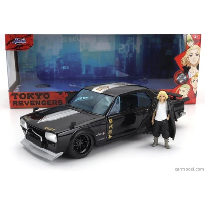 Jada Nissan Skyline Gt-r 1971 With Mikey Figure Tokyo Revengers Black 1:24