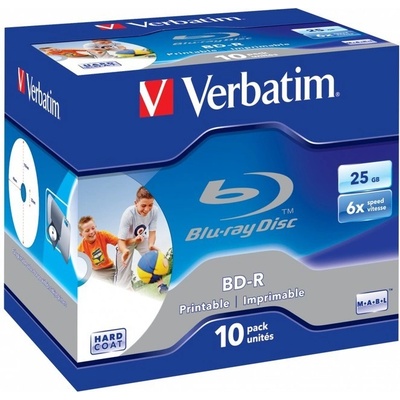 Verbatim BD-R SL 25GB 6x, printable, jewel, 10ks (43713)