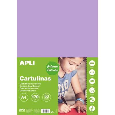 Kreslicí karton APLI A4/170g fialová 50 listů