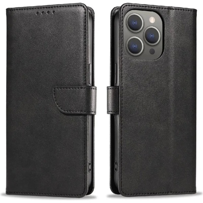 HQWear Кейс Glitter Case за iPhone 16 Pro, черен (Leather Book Case for iPhone 16 Pro Black)