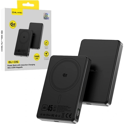 Blavec Външна батерия Blavec, 10000mAh, BJ-05 Ultra, Type C - Qi2.2 25W + PD 45W, PBBJ05-QI22MC10B, черен (PBBJ05-QI22MC10B)