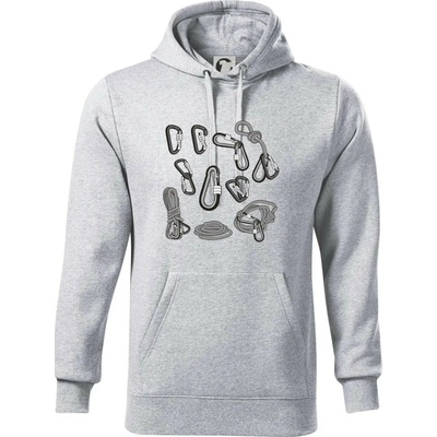 Horolezecké karabiny Mikina Cape s kapucí Světlešedý Melír – Zbozi.Blesk.cz