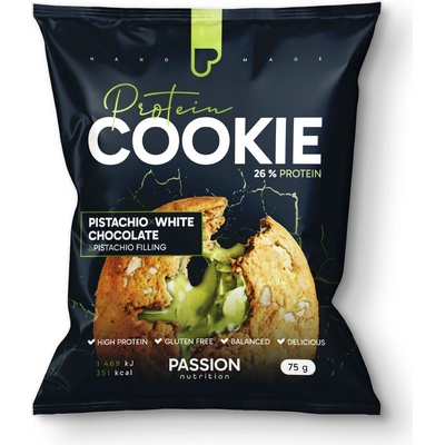 Passion nutrition Passion proteinová plněná cookie Pistáciová s bílou čokoládou 75 g