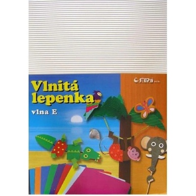 Barevná vlnitá lepenka B4 10ks bílá