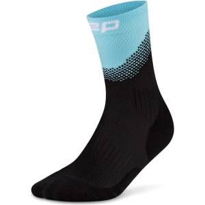 CEP Дамски чорапи за бягане CEP Women's Run Edt. Split Socks Mid Cut Running socks - Black / Light Blue - размер III (207-1858-0112)