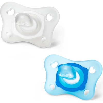 Chicco Силиконова залъгалка Chicco - PhysioForma Mini Soft, Момче, 0-2 m, 2 броя (N0366)