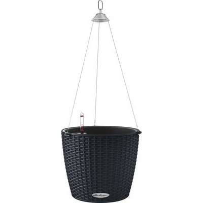 Lechuza Závesný samozavlažovací kvetináč Nido Cottage plast 27 x 32 cm čierny
